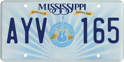 MS license plate AYV165