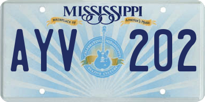MS license plate AYV202