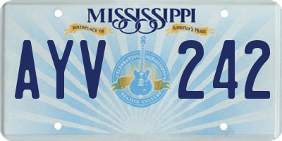 MS license plate AYV242