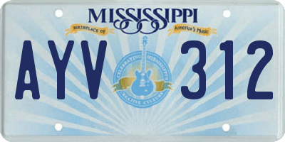 MS license plate AYV312