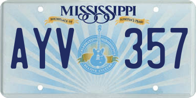 MS license plate AYV357
