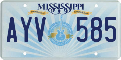 MS license plate AYV585