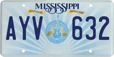 MS license plate AYV632