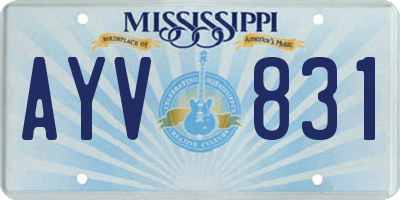 MS license plate AYV831