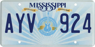MS license plate AYV924