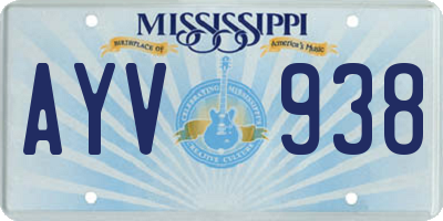 MS license plate AYV938