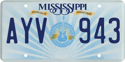 MS license plate AYV943