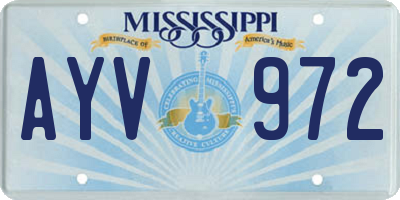 MS license plate AYV972