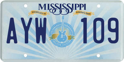 MS license plate AYW109