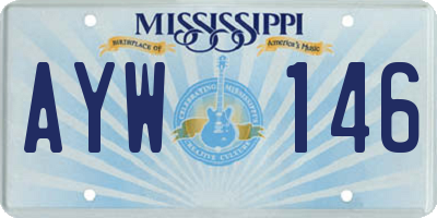 MS license plate AYW146