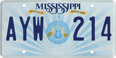 MS license plate AYW214