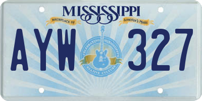 MS license plate AYW327