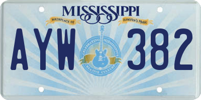 MS license plate AYW382