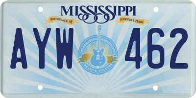 MS license plate AYW462