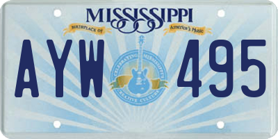 MS license plate AYW495