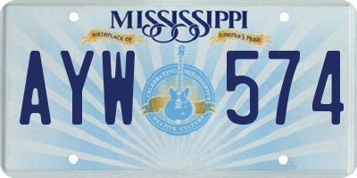 MS license plate AYW574