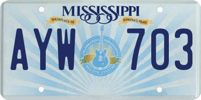 MS license plate AYW703