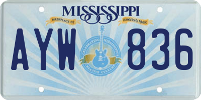 MS license plate AYW836