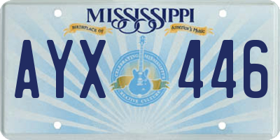 MS license plate AYX446
