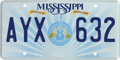 MS license plate AYX632