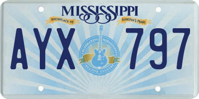 MS license plate AYX797