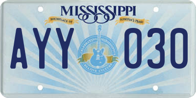 MS license plate AYY030