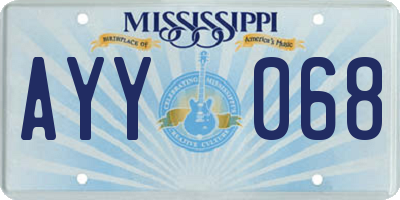 MS license plate AYY068