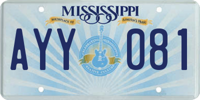 MS license plate AYY081