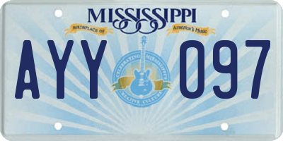 MS license plate AYY097