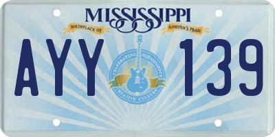MS license plate AYY139