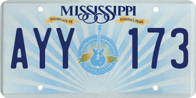 MS license plate AYY173
