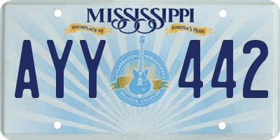 MS license plate AYY442