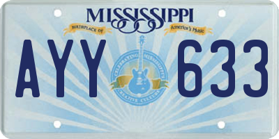 MS license plate AYY633