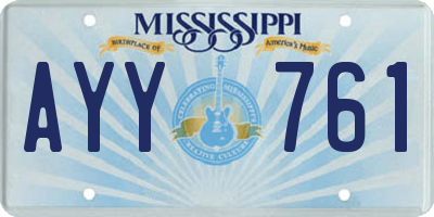 MS license plate AYY761