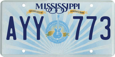 MS license plate AYY773