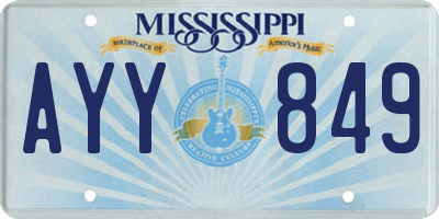 MS license plate AYY849
