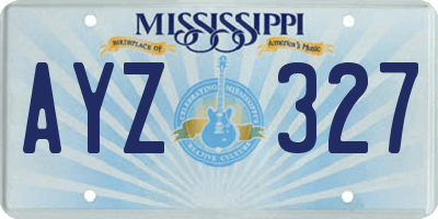 MS license plate AYZ327