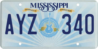 MS license plate AYZ340