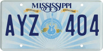 MS license plate AYZ404