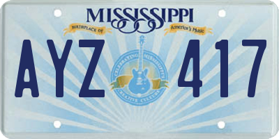 MS license plate AYZ417