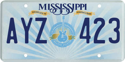MS license plate AYZ423