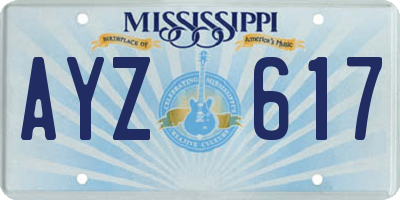MS license plate AYZ617