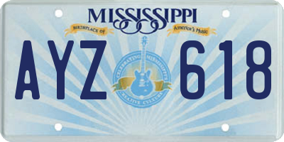 MS license plate AYZ618
