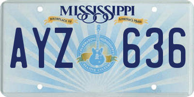 MS license plate AYZ636