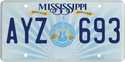 MS license plate AYZ693