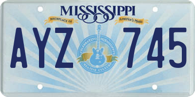 MS license plate AYZ745