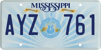 MS license plate AYZ761