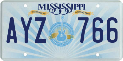 MS license plate AYZ766