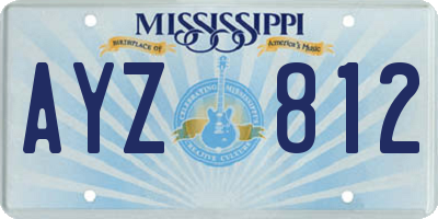MS license plate AYZ812