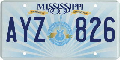 MS license plate AYZ826